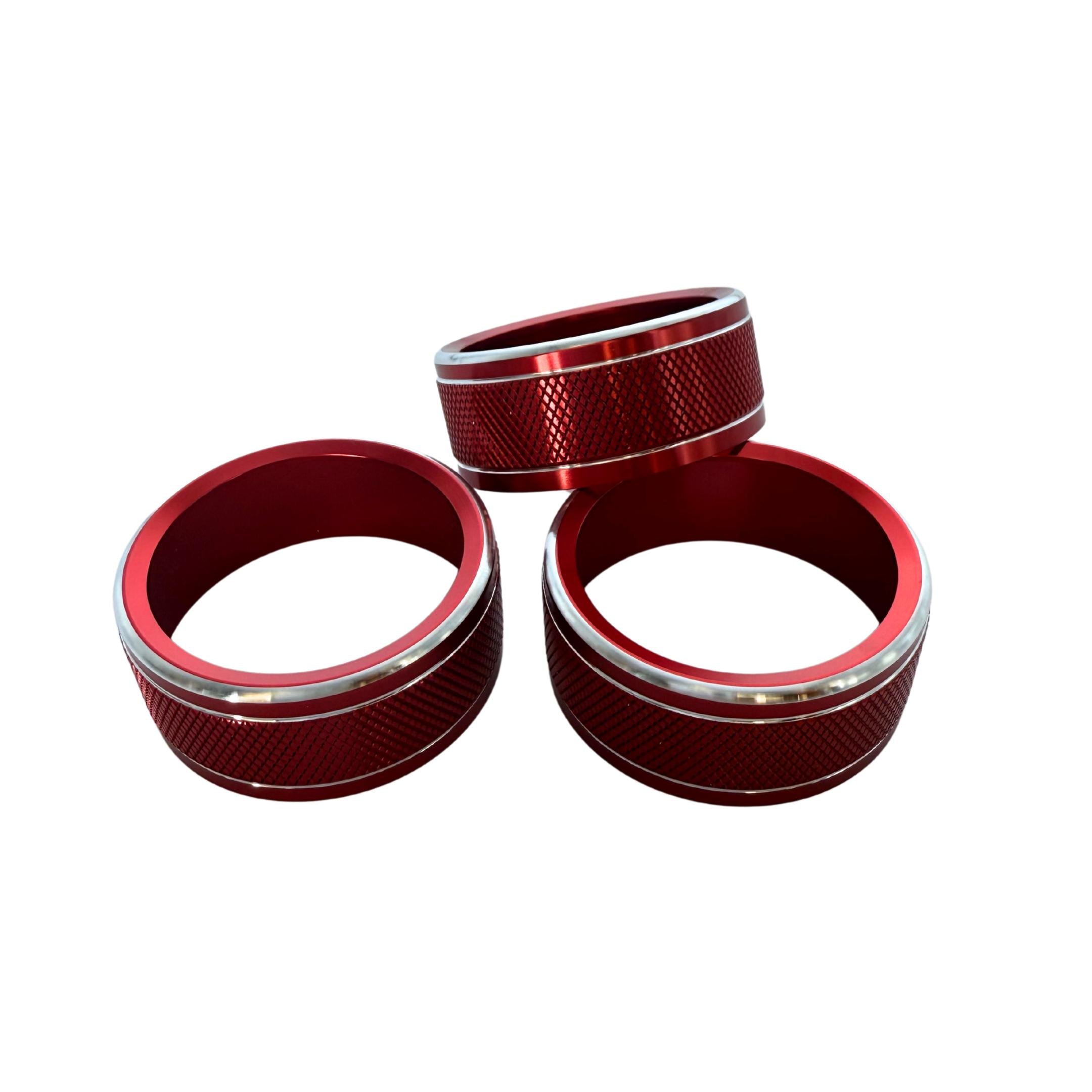 JDM Station Textured Climate Control Knob (3pc) (Red) WRX / STI 2015-2021 | JDMS-SUBAC-RD