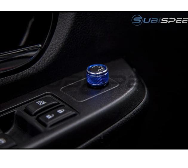 JDM Station Textured Mirror Trim Knob Blue Subaru WRX / STI 2015-2021 | JDMS-SUBMIR-BL