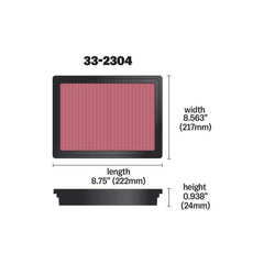 K&N Drop In Air Filter Subaru WRX 2008-2021 / STI 2008-2018 / Legacy GT 2005-2012 | 33-2304