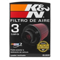 K&N Universal Air Intake Filter - Round Tapered 6in Base OD x 3in Flange ID x 6in H | RE-0930