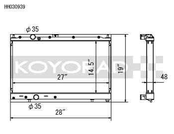 Koyo Aluminum Radiator 1997-2000 Mitsubishi Lance EVO M/T | HH030939