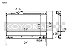 Koyo Aluminum Radiator Lexus IS300 M/T 2001-2005 | V2356