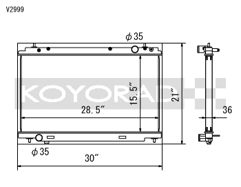 Koyo Aluminum Radiator Nissan 350z M/T 2007-2009 | V2999