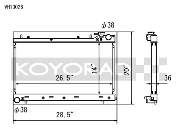 Koyo Aluminum Radiator Subaru Forester XT M/T 2004-2008 | VH13026