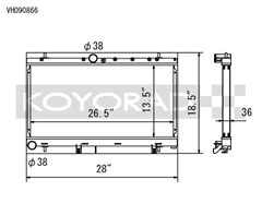 Koyo Aluminum Radiator Subaru WRX M/T 2002 (w/o Filler Neck) | VH090866