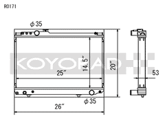 Koyo Aluminum Radiator Toyota Supra Turbo M/T 1986-1992 | R0171