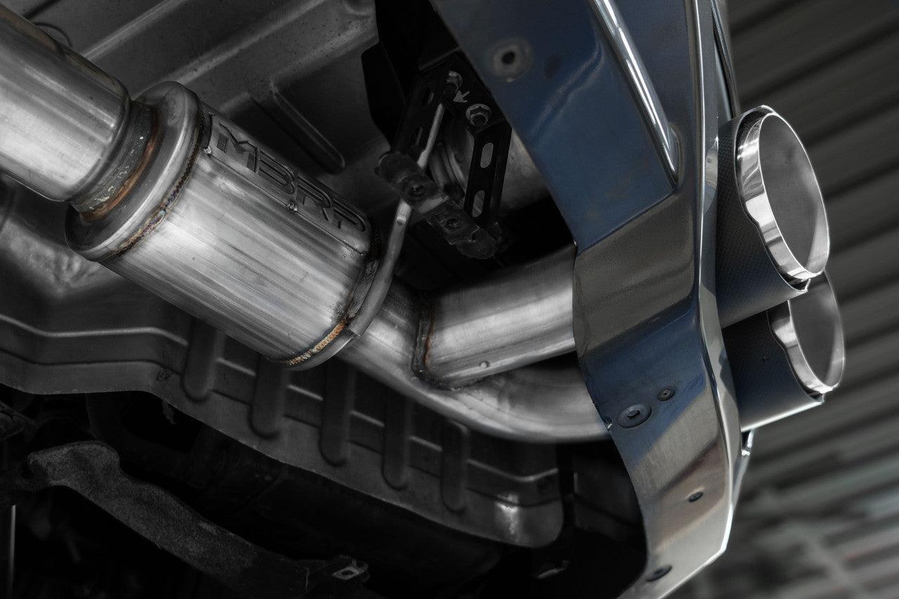 MBRP 3.5in Cat-Back Exhaust Dual Split Rear Quad Carbon Tips Nissan GT-R 2009-2025 | pS44073CF