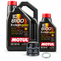 Motul Oil Change Kit 8100 X-CLEAN Gen 2 5W-40 6L Subaru WRX 2015–2021 / Forester XT 2014-2018