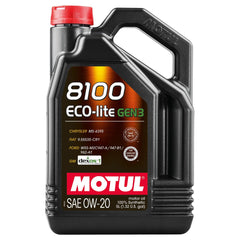 Motul 5L Synthetic Engine Oil 8100 0W20 ECO-LITE Gen3 | 111364