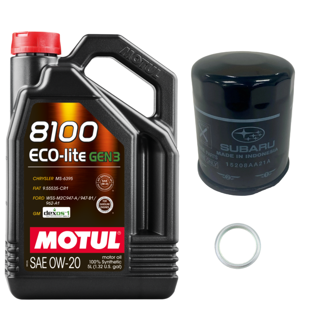 Motul Oil Change Kit 8100 ECO-LITE GEN3 0W-20 Subaru Forester 2.5L FB25 2019-2024
