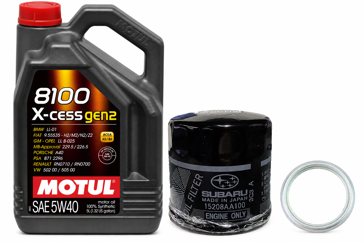 Motul Oil Change Kit 8100 X-CESS Gen 2 5W-40 5L Subaru Outback 2010–2012 2.5L Non-Turbo