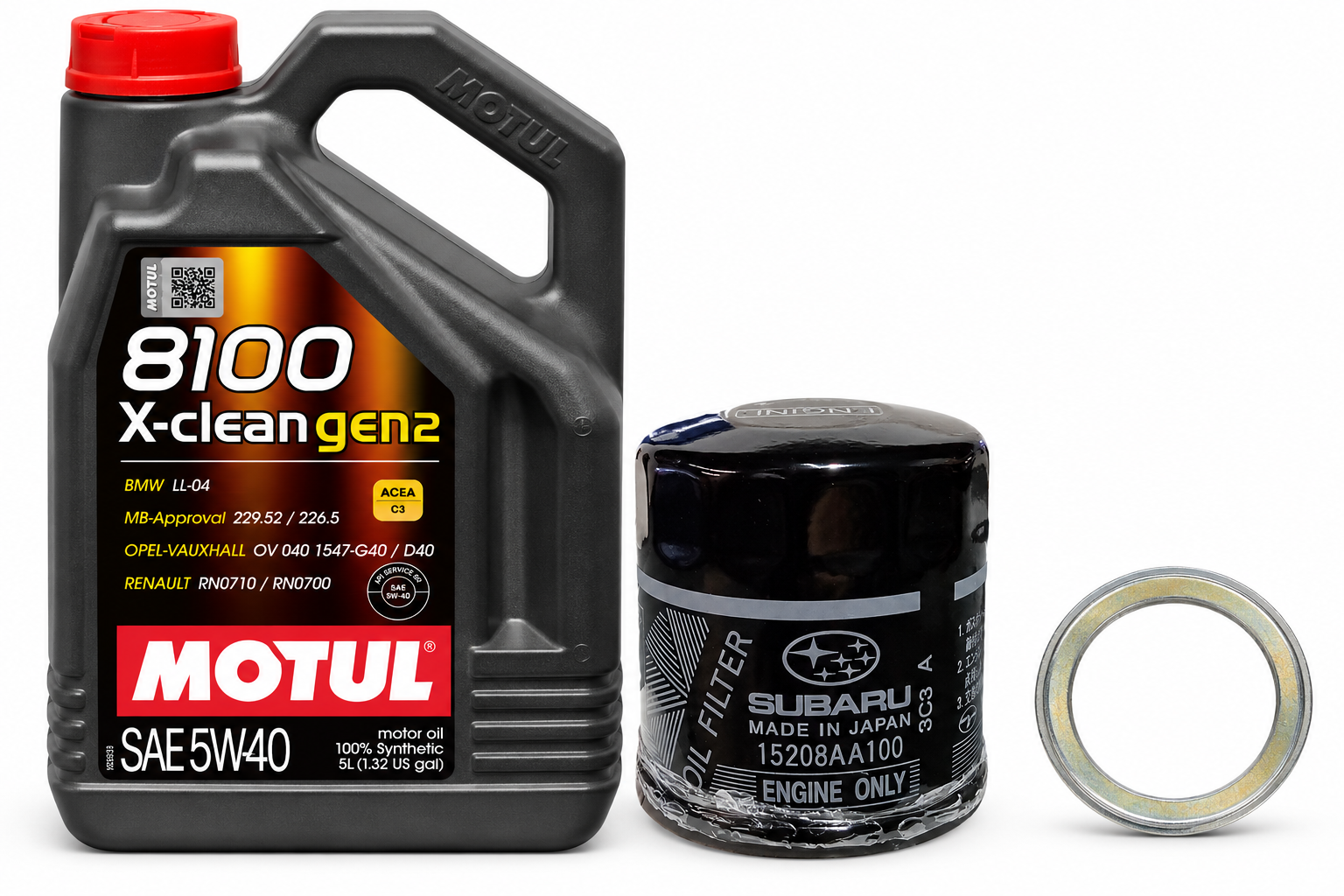 Motul Oil Change Kit 8100 X-CLEAN Gen 2 5W-40 5L Subaru Forester 1998–2010 2.5L Non-Turbo