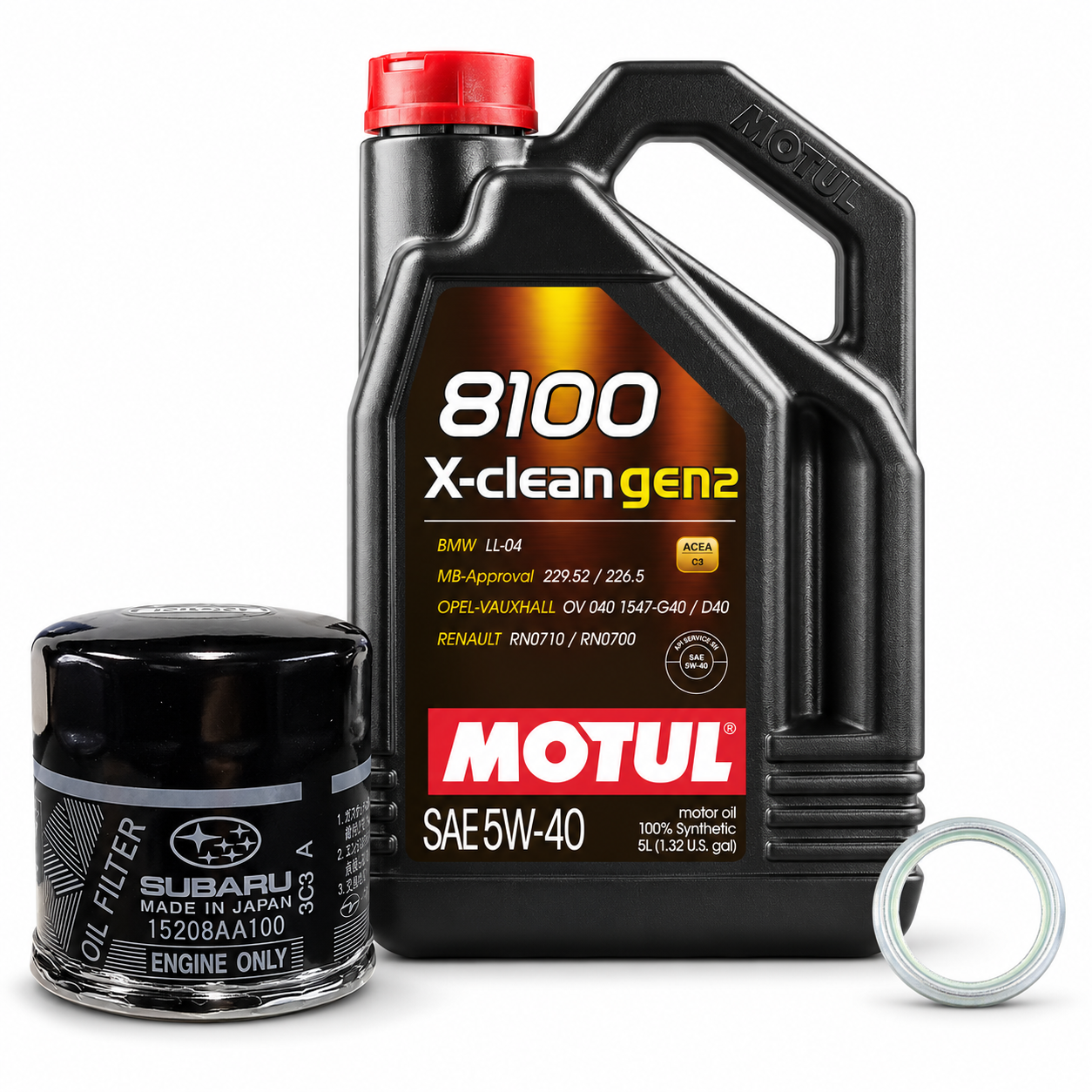 Motul Oil Change Kit 8100 X-CLEAN Gen 2 5W-40 5L Subaru WRX 2002–2014 / STI 2004–2021