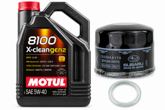 Motul Oil Change Kit 8100 X-CLEAN Gen 2 5W-40 5L Subaru WRX 2022 2.4L Turbo