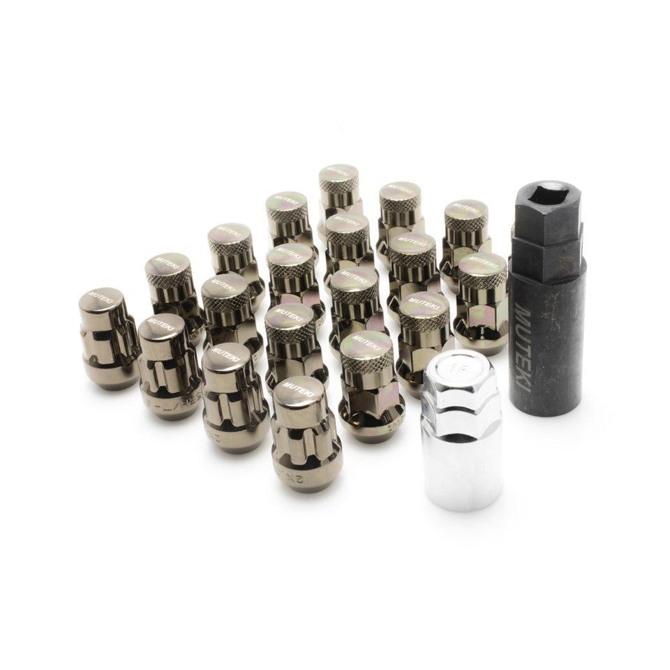 Muteki SR35 Closed-Ended Lug Nuts 12x1.50mm Chrome Titanium