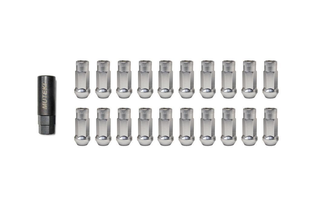 Muteki SR48 Open-Ended Lug Nuts 12x1.25mm Silver