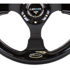 NRG 320mm Reinforced Steering Wheel Wheel Leather Steering wheel with shiny black trim | RST-001BK