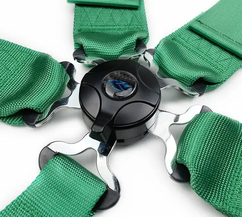 NRG 5PT 3in. Seat Belt Harness / Cam Lock - Green | SBH-B6PCGN