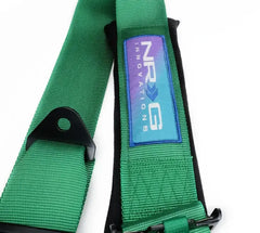 NRG 5PT 3in. Seat Belt Harness / Cam Lock - Green | SBH-B6PCGN