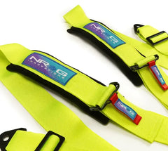 NRG 5PT 3in. Seat Belt Harness / Cam Lock - Neon Green | SBH-B6PCNG
