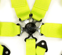 NRG 5PT 3in. Seat Belt Harness / Cam Lock - Neon Green | SBH-B6PCNG