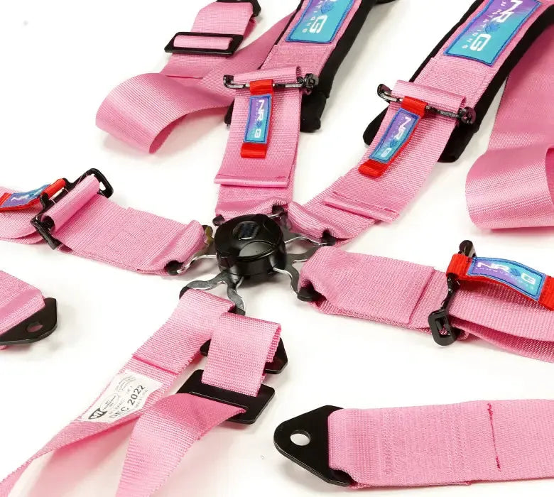 NRG 5PT 3in. Seat Belt Harness / Cam Lock - Pink | SBH-B6PCPK