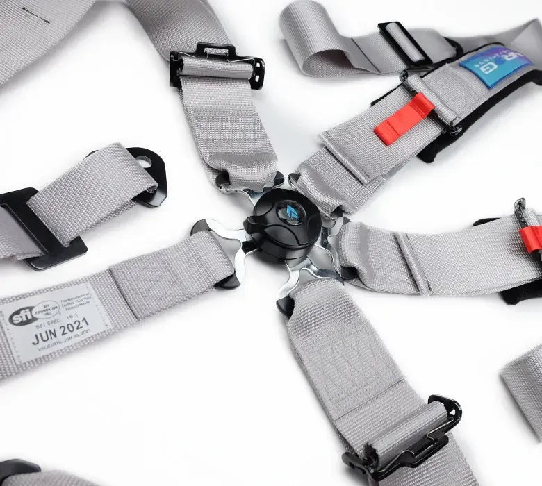 NRG 5PT 3in. Seat Belt Harness / Cam Lock - Silver | SBH-B6PCSL