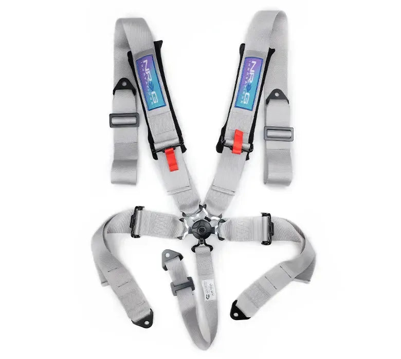 NRG 5PT 3in. Seat Belt Harness / Cam Lock - Silver | SBH-B6PCSL