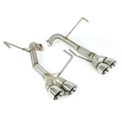 Nameless Axleback Exhaust Quad Exit Muffler Delete w Polished 3in Staggered Double Wall Tips Subaru STI 2019-2021