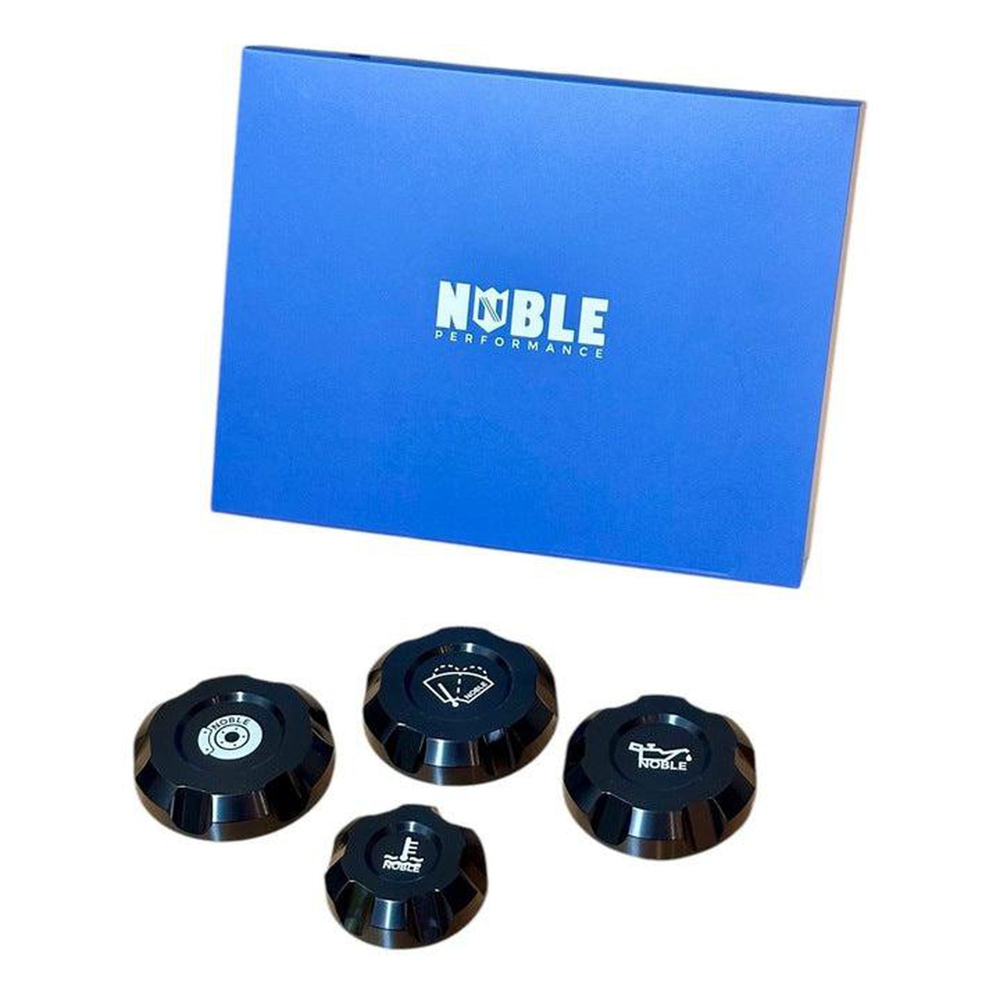 Noble Billet Fluid Reservoir Cap Set (Black) - 2015-2026 Subaru WRX / STI - 2022-2026 BRZ / GR86