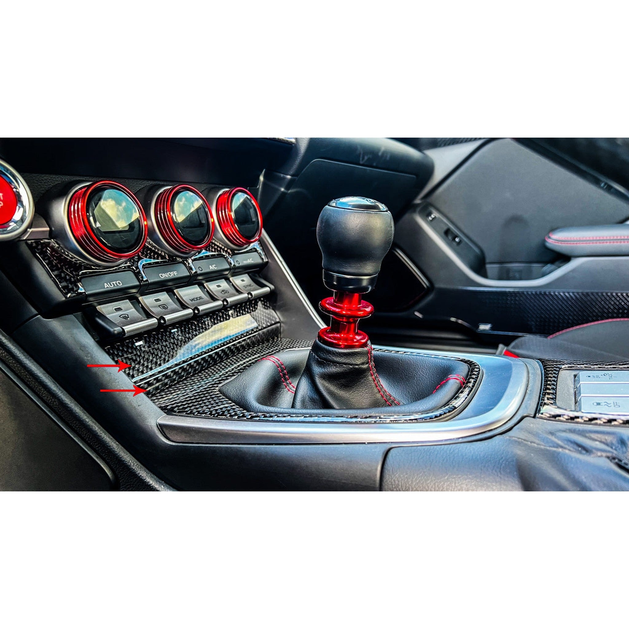 Noble Carbon Fiber Below AC Controls Trim Overlays 22-24 Subaru BRZ / Toyota GR86
