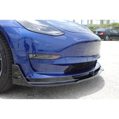 Noble Gloss Black Stage 1 Front Bumper Lip (2 piece) Tesla Model 3 2017-2023