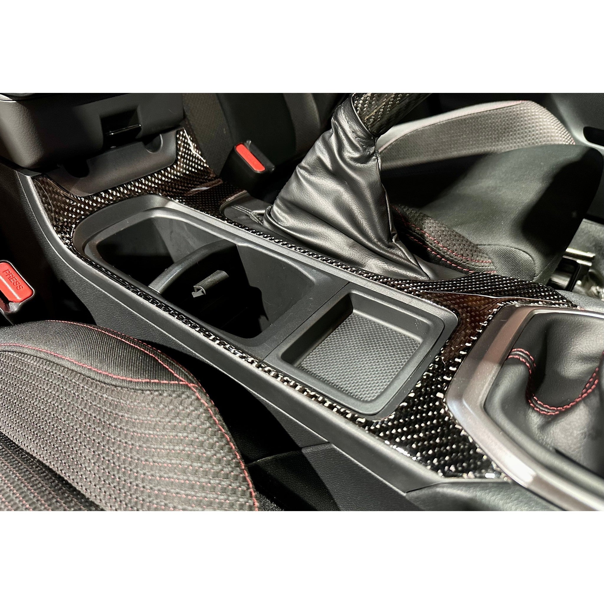 Noble Gloss Carbon Fiber Center Console Overlay Subaru WRX 2022-2026 with 6MT Only