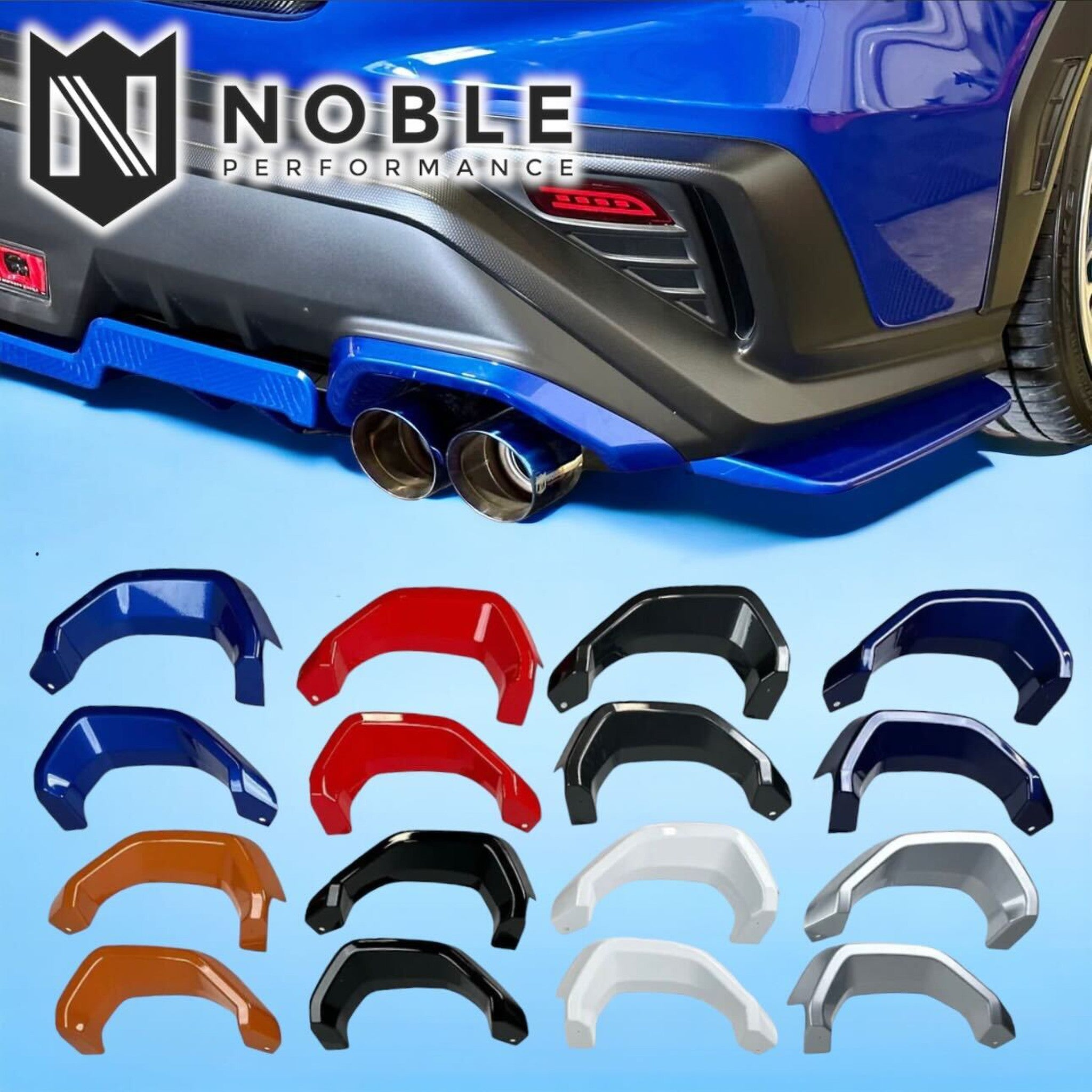 Noble OE Style Exhaust Finisher Pair Paint Matched Subaru WRX 2022-2026