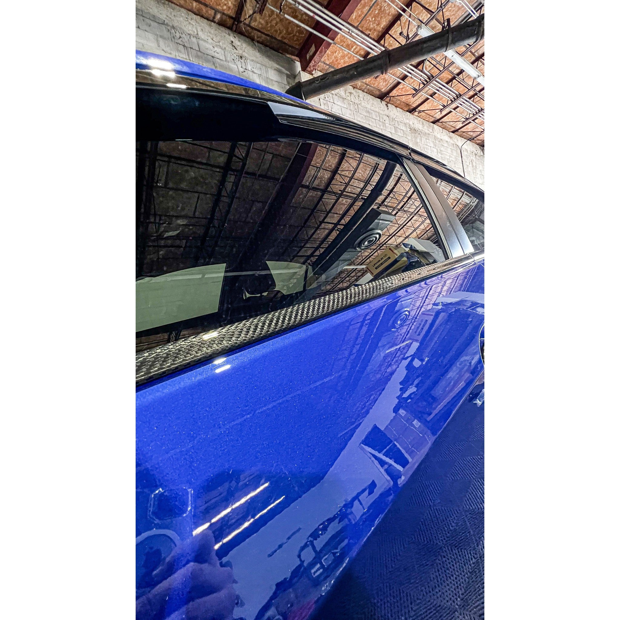 Noble Platinum Dry Carbon Fiber Lower Window Trim Covers Subaru WRX 2022-2026