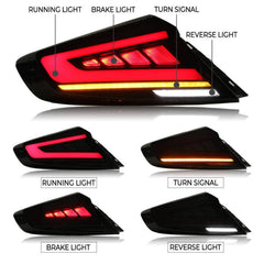 Noble RGB S4 Style Tail Lights V1 (Clear Lens White Bar) - 2022-2026 WRX