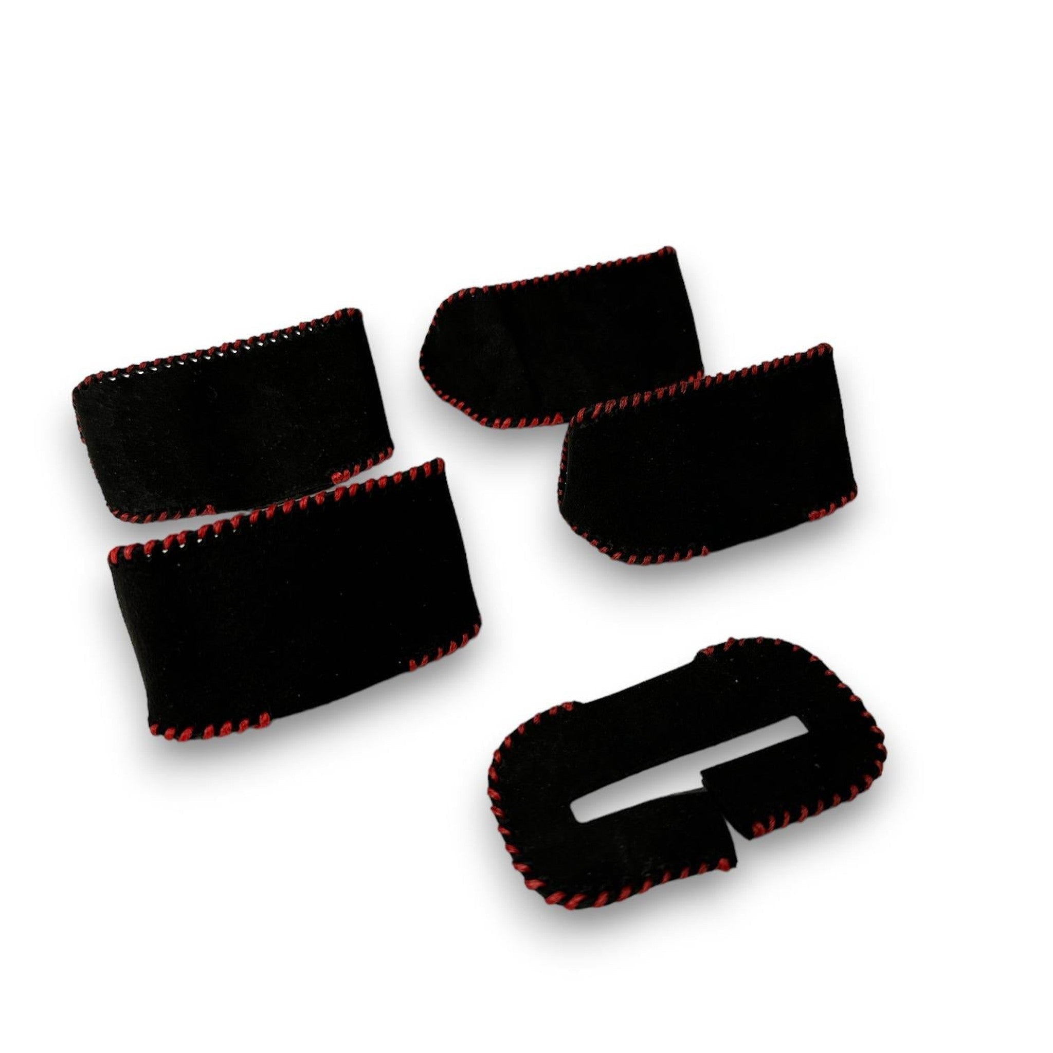 Noble Suede Seat Belt Buckle Covers Black with Red Stitching Subaru WRX 2022-2023