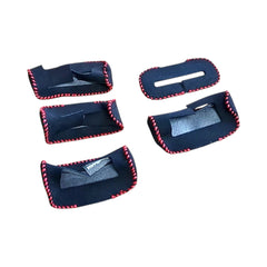 Noble Suede Seat Belt Buckle Covers Black with Red Stitching Subaru WRX 2022-2023