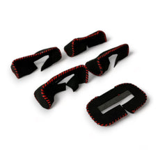 Noble Suede Seat Belt Buckle Covers Black with Red Stitching Subaru WRX 2022-2023
