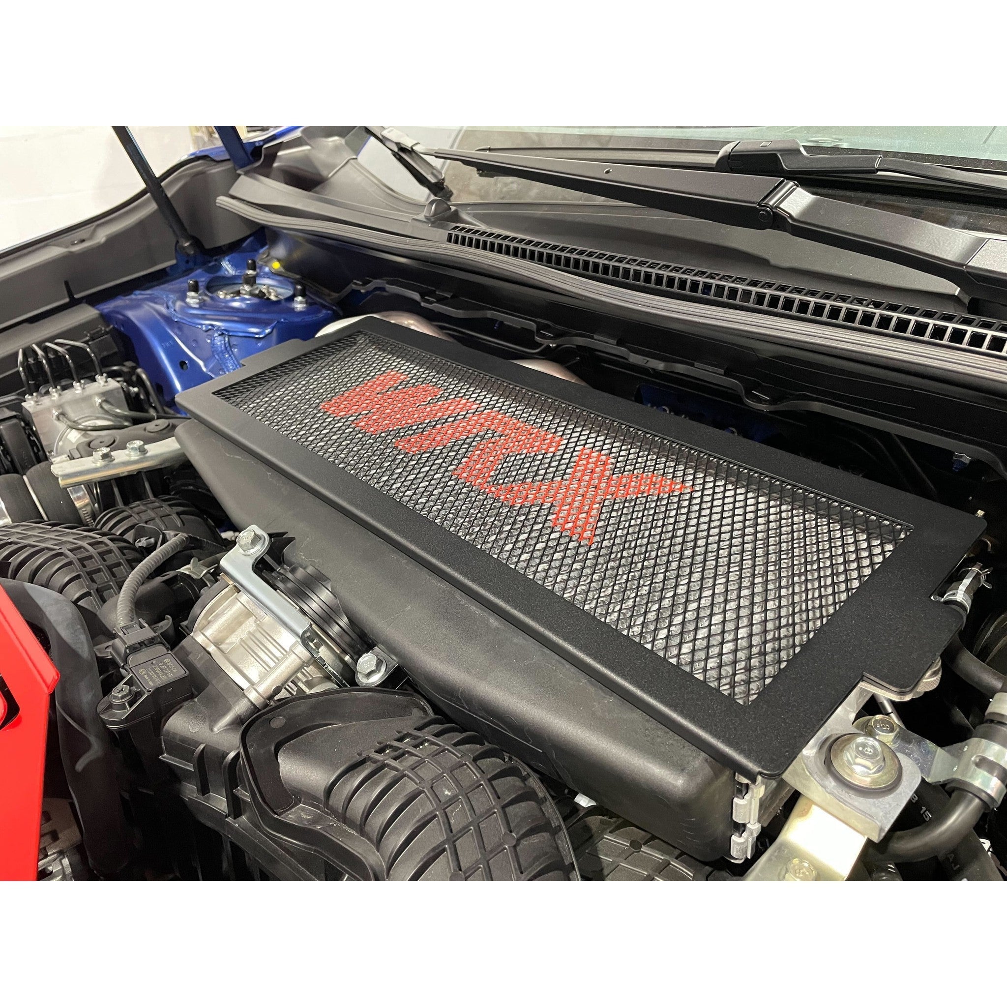 Clearance/OPEN BOX Noble VB Black Top Mount OE Intercooler Guard with Red WRX Subaru WRX 2022-2025