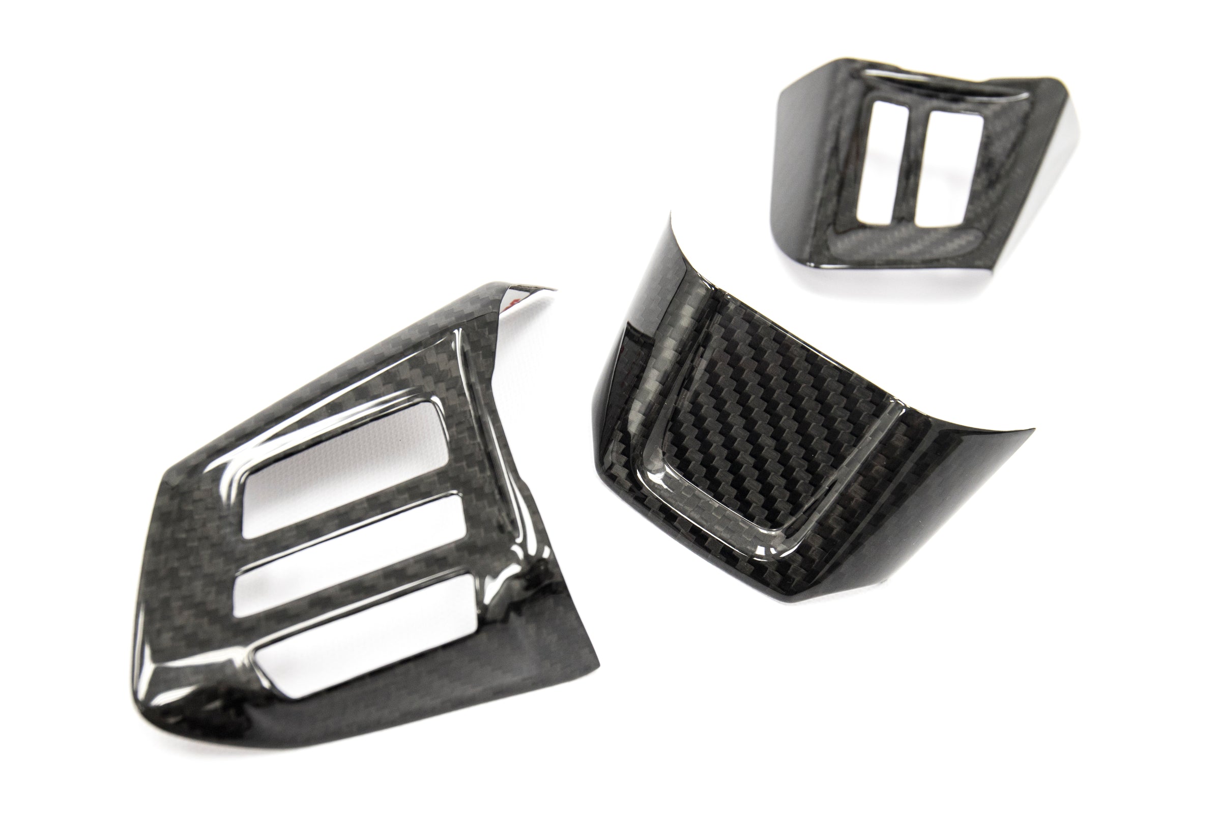 OLM Carbon Fiber Steering Wheel Covers Subaru WRX / STI 2015-2021 (MT) | STR-WRX15-B-DCF