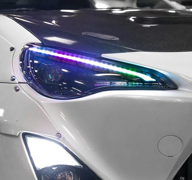 OLM Gamma Series RGB Headlights w Honeycomb Demon Eye 13-16 Scion FR-S / 13-20 Subaru BRZ / 17-20 Toyota 86 | E.49006.1
