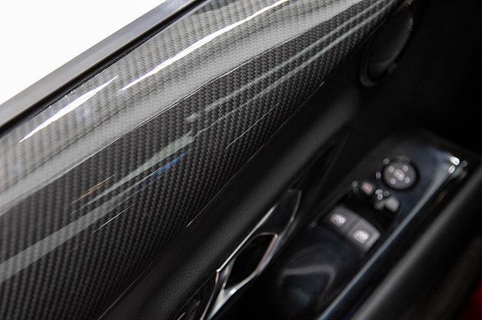 OLM LE Carbon Fiber Interior Door Trim Cover Set Toyota Supra 2020-2024 | A.70115.1