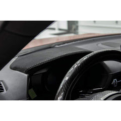 OLM LE Upper Speedometer Cluster Cover (Alcantara w/ Silver Stitch over Dry Carbon) Supra 2020-2026 | A.70150.3