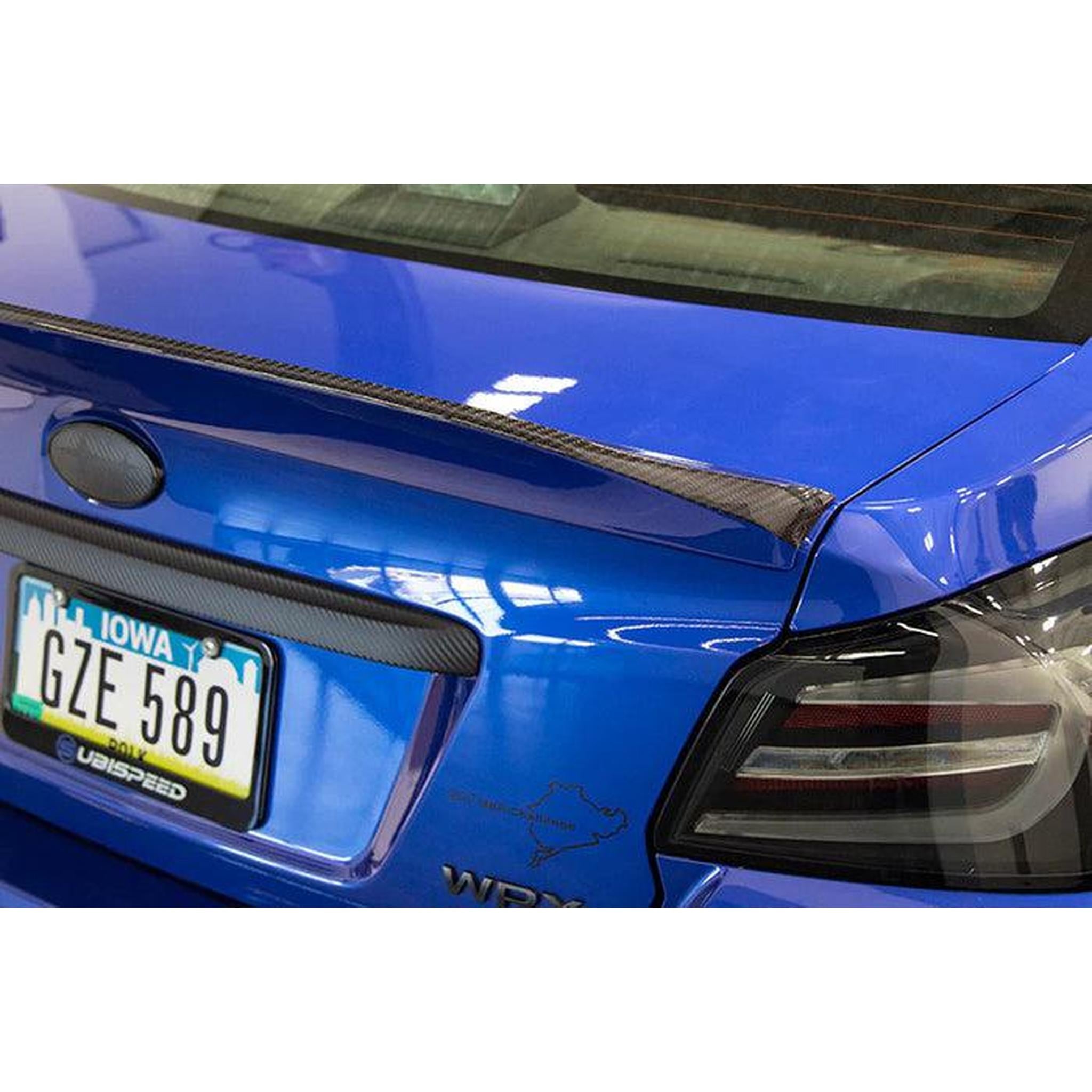 OLM Paint Matched Duckbill Spoiler w Carbon Fiber Center Line Dark Grey Metallic WRX / STI 2015-2021 | A.70188.1-61K