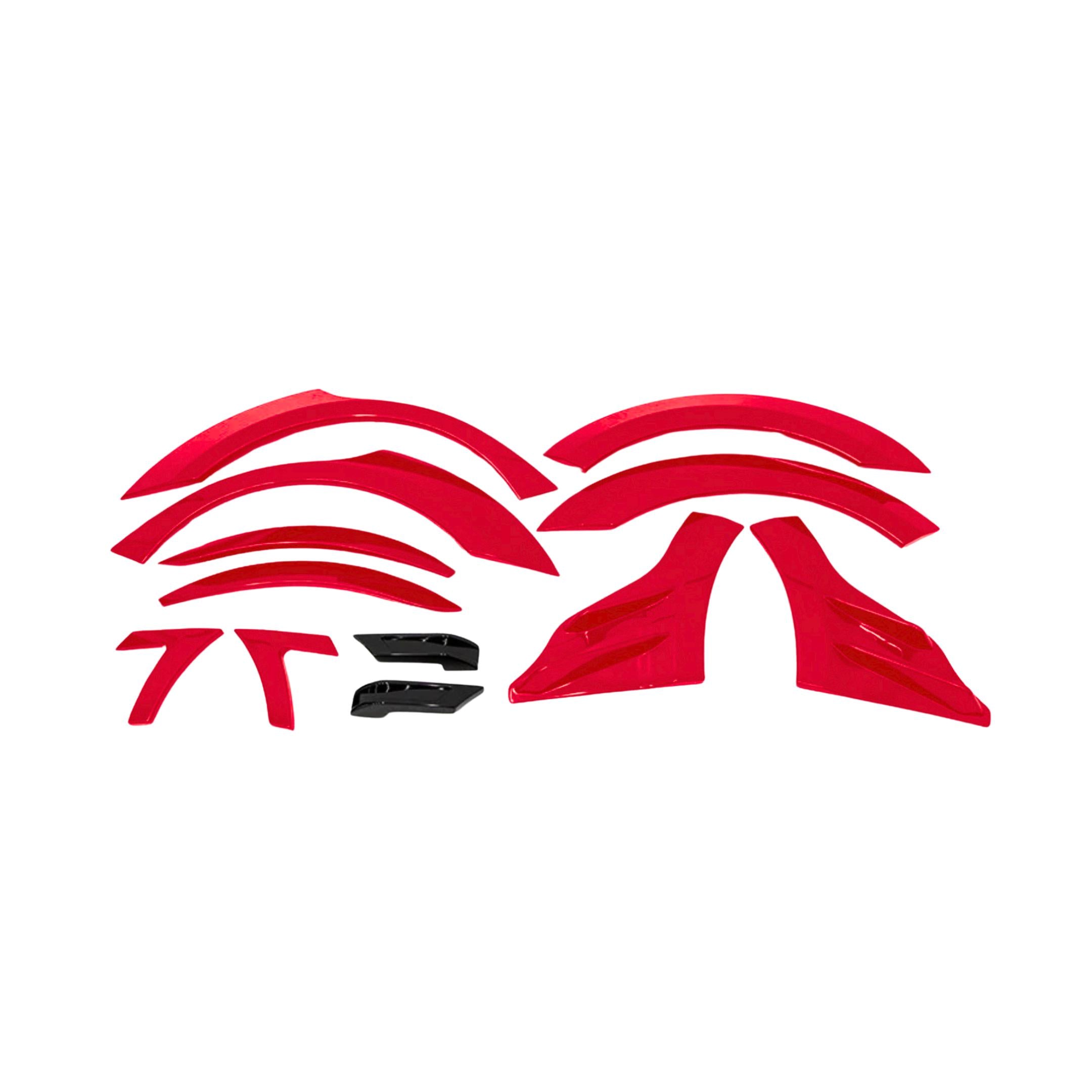 OLM S209 Style Paint Matched Fender Flare 12pc Set Lightning Red WRX / STI 2018-2021 | A.70196.1-C7P