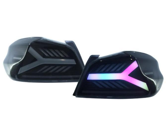 OLM Y-Spec LED Taillights (Smoke Lens White Optic w/RGB) - 2015-2021 WRX / STI | E.47004.1-RGB