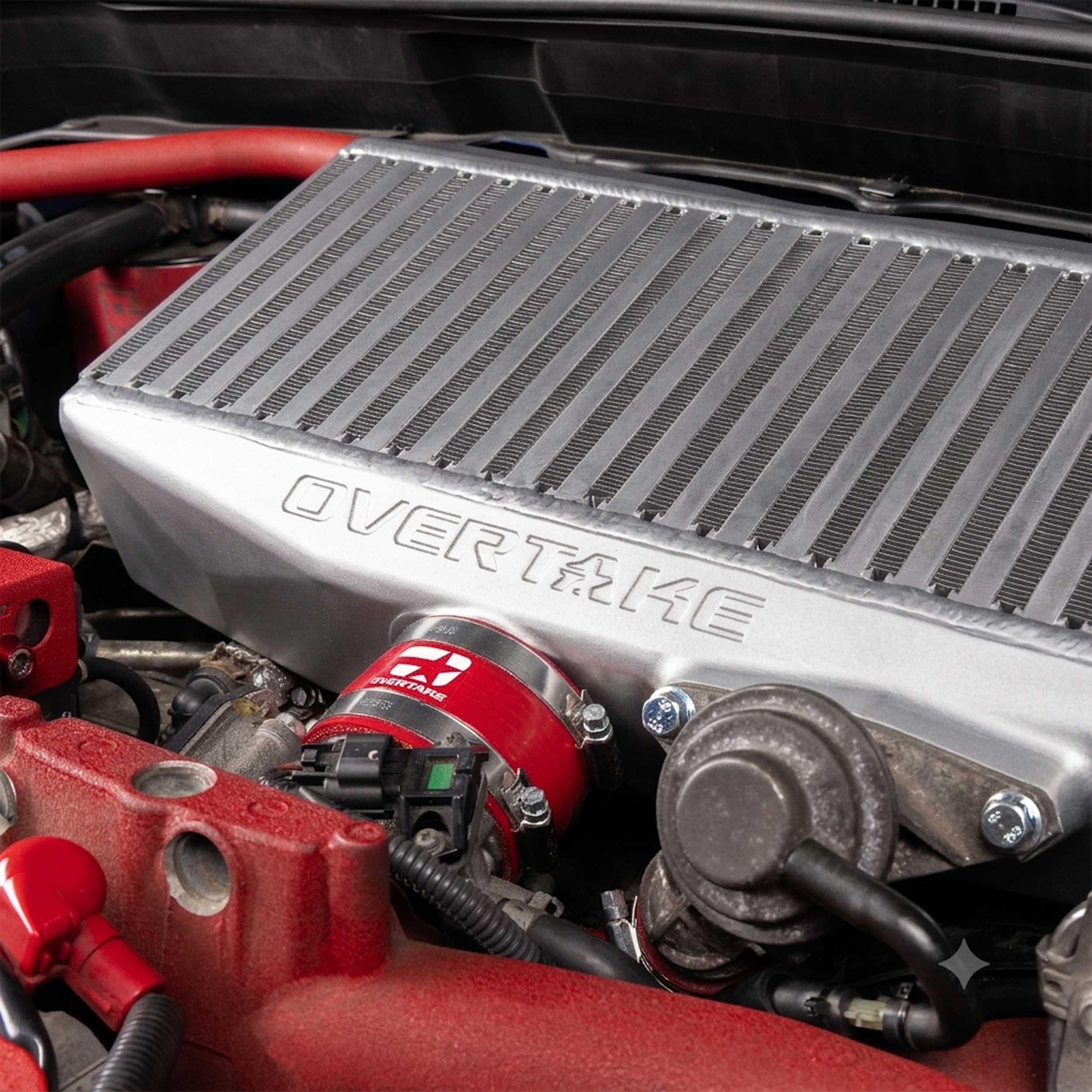 OVERTAKE Top Mount Intercooler Black Subaru 2002-2007 WRX / 2004-2021 STI / 2004-2008 Forester XT | A10382SLV