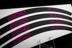 Overnight Crew Gram Lights 57DR/CR Rim Stickers 17"+ (4 PCS) - Black/Magenta