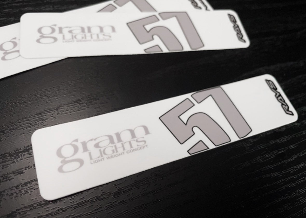 Overnight.Crew Rays Gram Lights 57DR/57CR Spoke Stickers (4 PCS) - White/Silver